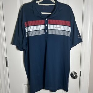 Travis Mathew Golf Shirt Men's XXL Navy Blue Performance‎ Stretch Casual